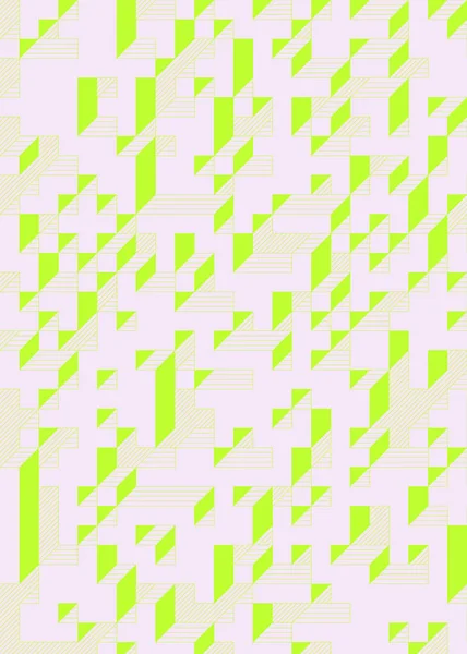 Edward Zajec 'in 1971' deki Il Cubo 'sunun uygulanması. Esasen 8 taştan oluşan bir Truchet fayans seti ve yerleştirme sanatı illüstrasyonu için kurallar