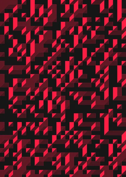 Edward Zajec 'in 1971' deki Il Cubo 'sunun uygulanması. Esasen 8 taştan oluşan bir Truchet fayans seti ve yerleştirme sanatı illüstrasyonu için kurallar