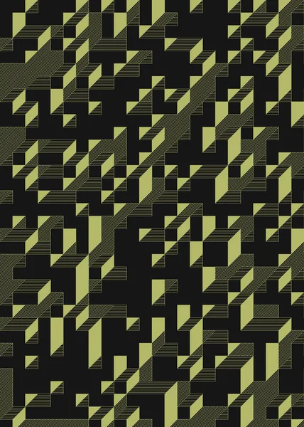 Edward Zajec 'in 1971' deki Il Cubo 'sunun uygulanması. Esasen 8 taştan oluşan bir Truchet fayans seti ve yerleştirme sanatı illüstrasyonu için kurallar