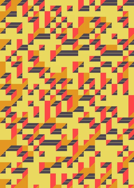 Edward Zajec 'in 1971' deki Il Cubo 'sunun uygulanması. Esasen 8 taştan oluşan bir Truchet fayans seti ve yerleştirme sanatı illüstrasyonu için kurallar