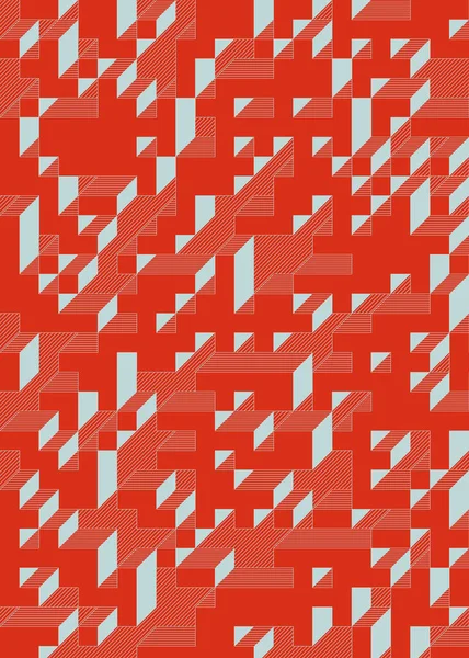 Edward Zajec 'in 1971' deki Il Cubo 'sunun uygulanması. Esasen 8 taştan oluşan bir Truchet fayans seti ve yerleştirme sanatı illüstrasyonu için kurallar