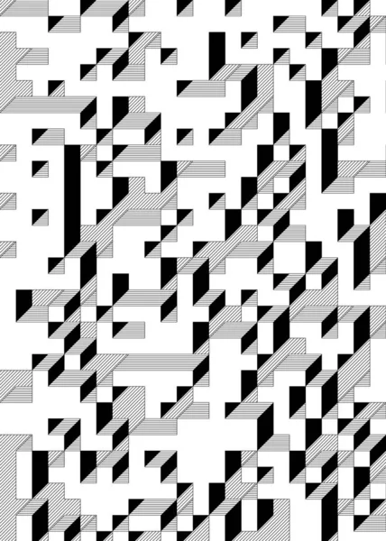 Edward Zajec 'in 1971' deki Il Cubo 'sunun uygulanması. Esasen 8 taştan oluşan bir Truchet fayans seti ve yerleştirme sanatı illüstrasyonu için kurallar