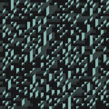 Edward Zajec 'in 1971' deki Il Cubo 'sunun uygulanması. Esasen 8 taştan oluşan bir Truchet fayans seti ve yerleştirme sanatı illüstrasyonu için kurallar