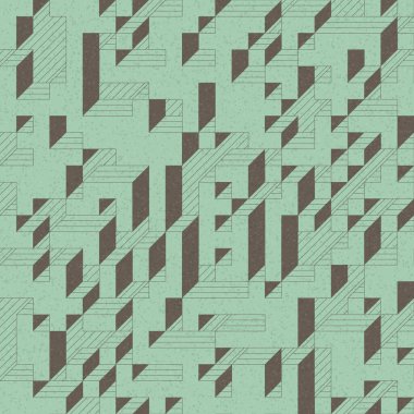 Edward Zajec 'in 1971' deki Il Cubo 'sunun uygulanması. Esasen 8 taştan oluşan bir Truchet fayans seti ve yerleştirme sanatı illüstrasyonu için kurallar