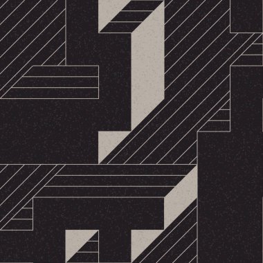 Edward Zajec 'in 1971' deki Il Cubo 'sunun uygulanması. Esasen 8 taştan oluşan bir Truchet fayans seti ve yerleştirme sanatı illüstrasyonu için kurallar