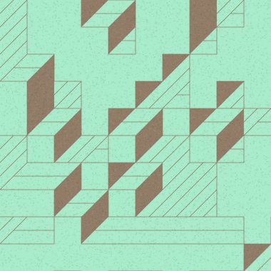 Edward Zajec 'in 1971' deki Il Cubo 'sunun uygulanması. Esasen 8 taştan oluşan bir Truchet fayans seti ve yerleştirme sanatı illüstrasyonu için kurallar