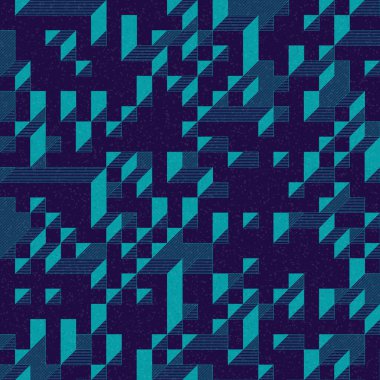 Edward Zajec 'in 1971' deki Il Cubo 'sunun uygulanması. Esasen 8 taştan oluşan bir Truchet fayans seti ve yerleştirme sanatı illüstrasyonu için kurallar