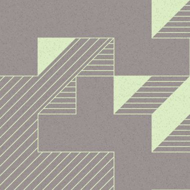 Edward Zajec 'in 1971' deki Il Cubo 'sunun uygulanması. Esasen 8 taştan oluşan bir Truchet fayans seti ve yerleştirme sanatı illüstrasyonu için kurallar