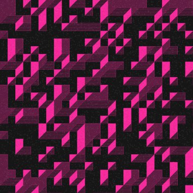 Edward Zajec 'in 1971' deki Il Cubo 'sunun uygulanması. Esasen 8 taştan oluşan bir Truchet fayans seti ve yerleştirme sanatı illüstrasyonu için kurallar