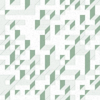 Edward Zajec 'in 1971' deki Il Cubo 'sunun uygulanması. Esasen 8 taştan oluşan bir Truchet fayans seti ve yerleştirme sanatı illüstrasyonu için kurallar