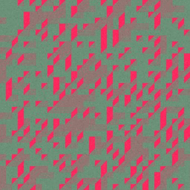 Edward Zajec 'in 1971' deki Il Cubo 'sunun uygulanması. Esasen 8 taştan oluşan bir Truchet fayans seti ve yerleştirme sanatı illüstrasyonu için kurallar