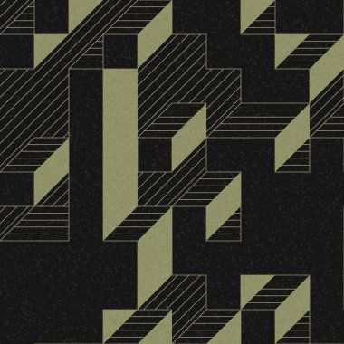 Edward Zajec 'in 1971' deki Il Cubo 'sunun uygulanması. Esasen 8 taştan oluşan bir Truchet fayans seti ve yerleştirme sanatı illüstrasyonu için kurallar