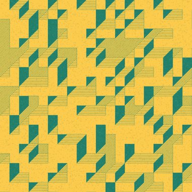 Edward Zajec 'in 1971' deki Il Cubo 'sunun uygulanması. Esasen 8 taştan oluşan bir Truchet fayans seti ve yerleştirme sanatı illüstrasyonu için kurallar