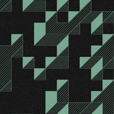 Edward Zajec 'in 1971' deki Il Cubo 'sunun uygulanması. Esasen 8 taştan oluşan bir Truchet fayans seti ve yerleştirme sanatı illüstrasyonu için kurallar