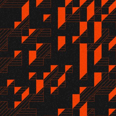 Edward Zajec 'in 1971' deki Il Cubo 'sunun uygulanması. Esasen 8 taştan oluşan bir Truchet fayans seti ve yerleştirme sanatı illüstrasyonu için kurallar