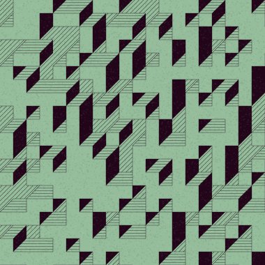 Edward Zajec 'in 1971' deki Il Cubo 'sunun uygulanması. Esasen 8 taştan oluşan bir Truchet fayans seti ve yerleştirme sanatı illüstrasyonu için kurallar