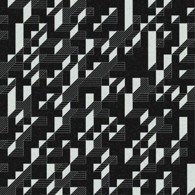 Edward Zajec 'in 1971' deki Il Cubo 'sunun uygulanması. Esasen 8 taştan oluşan bir Truchet fayans seti ve yerleştirme sanatı illüstrasyonu için kurallar