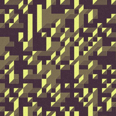 Edward Zajec 'in 1971' deki Il Cubo 'sunun uygulanması. Esasen 8 taştan oluşan bir Truchet fayans seti ve yerleştirme sanatı illüstrasyonu için kurallar