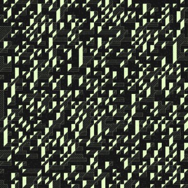 Edward Zajec 'in 1971' deki Il Cubo 'sunun uygulanması. Esasen 8 taştan oluşan bir Truchet fayans seti ve yerleştirme sanatı illüstrasyonu için kurallar