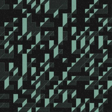 Edward Zajec 'in 1971' deki Il Cubo 'sunun uygulanması. Esasen 8 taştan oluşan bir Truchet fayans seti ve yerleştirme sanatı illüstrasyonu için kurallar