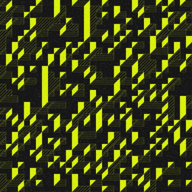 Edward Zajec 'in 1971' deki Il Cubo 'sunun uygulanması. Esasen 8 taştan oluşan bir Truchet fayans seti ve yerleştirme sanatı illüstrasyonu için kurallar