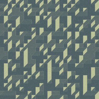 Edward Zajec 'in 1971' deki Il Cubo 'sunun uygulanması. Esasen 8 taştan oluşan bir Truchet fayans seti ve yerleştirme sanatı illüstrasyonu için kurallar