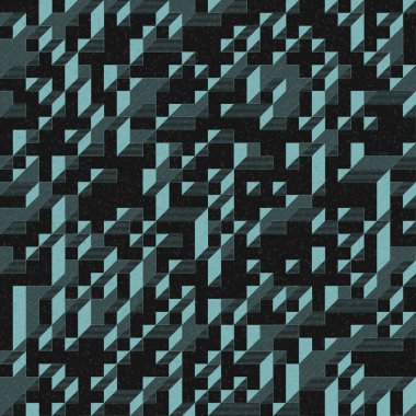 Edward Zajec 'in 1971' deki Il Cubo 'sunun uygulanması. Esasen 8 taştan oluşan bir Truchet fayans seti ve yerleştirme sanatı illüstrasyonu için kurallar