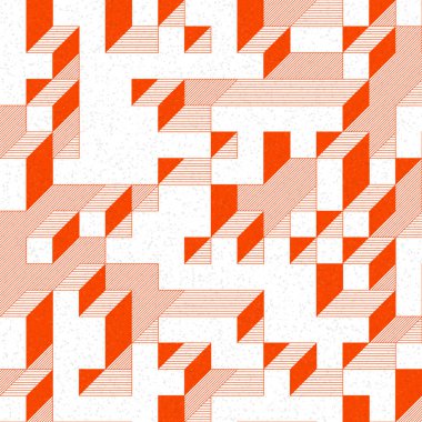 Edward Zajec 'in 1971' deki Il Cubo 'sunun uygulanması. Esasen 8 taştan oluşan bir Truchet fayans seti ve yerleştirme sanatı illüstrasyonu için kurallar