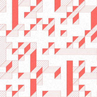 Edward Zajec 'in 1971' deki Il Cubo 'sunun uygulanması. Esasen 8 taştan oluşan bir Truchet fayans seti ve yerleştirme sanatı illüstrasyonu için kurallar