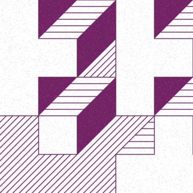 Edward Zajec 'in 1971' deki Il Cubo 'sunun uygulanması. Esasen 8 taştan oluşan bir Truchet fayans seti ve yerleştirme sanatı illüstrasyonu için kurallar