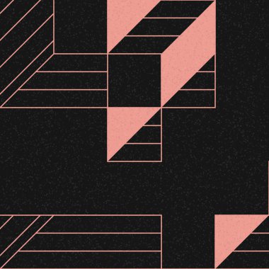 Edward Zajec 'in 1971' deki Il Cubo 'sunun uygulanması. Esasen 8 taştan oluşan bir Truchet fayans seti ve yerleştirme sanatı illüstrasyonu için kurallar