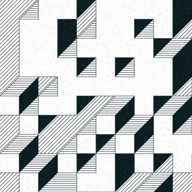 Edward Zajec 'in 1971' deki Il Cubo 'sunun uygulanması. Esasen 8 taştan oluşan bir Truchet fayans seti ve yerleştirme sanatı illüstrasyonu için kurallar