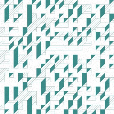 Edward Zajec 'in 1971' deki Il Cubo 'sunun uygulanması. Esasen 8 taştan oluşan bir Truchet fayans seti ve yerleştirme sanatı illüstrasyonu için kurallar