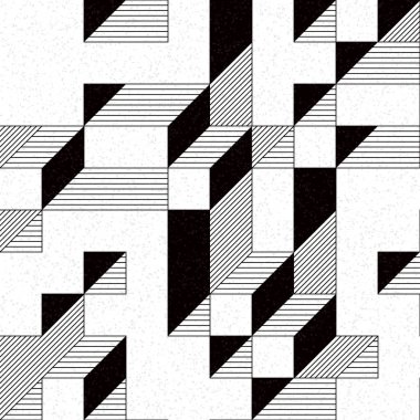 Edward Zajec 'in 1971' deki Il Cubo 'sunun uygulanması. Esasen 8 taştan oluşan bir Truchet fayans seti ve yerleştirme sanatı illüstrasyonu için kurallar