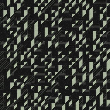 Edward Zajec 'in 1971' deki Il Cubo 'sunun uygulanması. Esasen 8 taştan oluşan bir Truchet fayans seti ve yerleştirme sanatı illüstrasyonu için kurallar