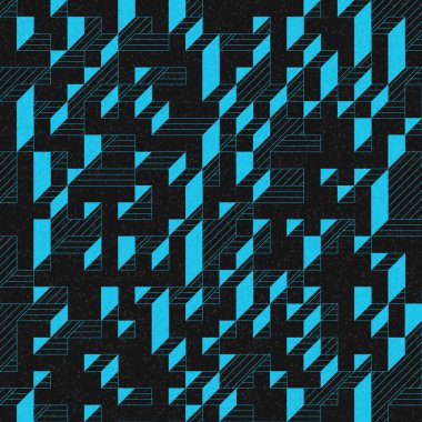 Edward Zajec 'in 1971' deki Il Cubo 'sunun uygulanması. Esasen 8 taştan oluşan bir Truchet fayans seti ve yerleştirme sanatı illüstrasyonu için kurallar