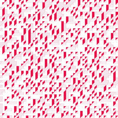 Edward Zajec 'in 1971' deki Il Cubo 'sunun uygulanması. Esasen 8 taştan oluşan bir Truchet fayans seti ve yerleştirme sanatı illüstrasyonu için kurallar