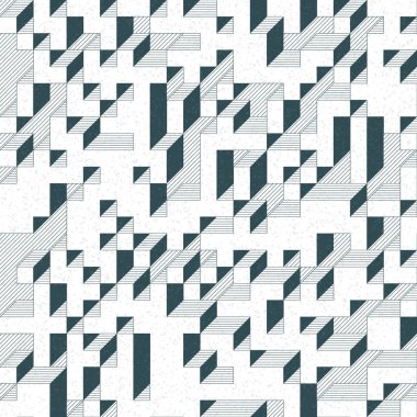 Edward Zajec 'in 1971' deki Il Cubo 'sunun uygulanması. Esasen 8 taştan oluşan bir Truchet fayans seti ve yerleştirme sanatı illüstrasyonu için kurallar