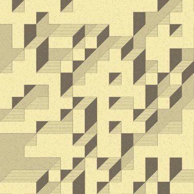 Edward Zajec 'in 1971' deki Il Cubo 'sunun uygulanması. Esasen 8 taştan oluşan bir Truchet fayans seti ve yerleştirme sanatı illüstrasyonu için kurallar