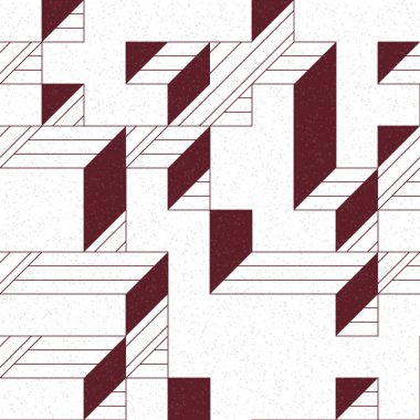 Edward Zajec 'in 1971' deki Il Cubo 'sunun uygulanması. Esasen 8 taştan oluşan bir Truchet fayans seti ve yerleştirme sanatı illüstrasyonu için kurallar