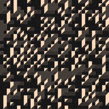 Edward Zajec 'in 1971' deki Il Cubo 'sunun uygulanması. Esasen 8 taştan oluşan bir Truchet fayans seti ve yerleştirme sanatı illüstrasyonu için kurallar