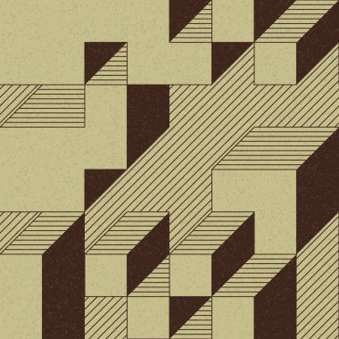 Edward Zajec 'in 1971' deki Il Cubo 'sunun uygulanması. Esasen 8 taştan oluşan bir Truchet fayans seti ve yerleştirme sanatı illüstrasyonu için kurallar