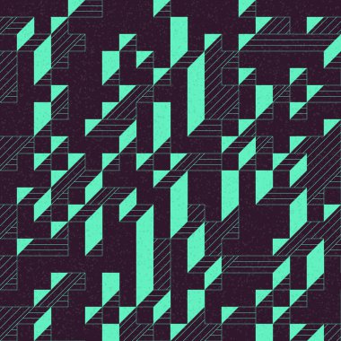 Edward Zajec 'in 1971' deki Il Cubo 'sunun uygulanması. Esasen 8 taştan oluşan bir Truchet fayans seti ve yerleştirme sanatı illüstrasyonu için kurallar