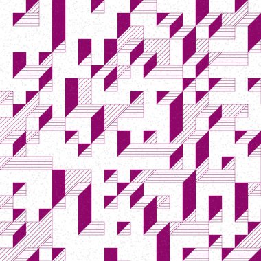 Edward Zajec 'in 1971' deki Il Cubo 'sunun uygulanması. Esasen 8 taştan oluşan bir Truchet fayans seti ve yerleştirme sanatı illüstrasyonu için kurallar