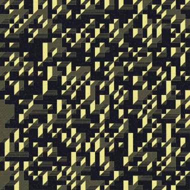 Edward Zajec 'in 1971' deki Il Cubo 'sunun uygulanması. Esasen 8 taştan oluşan bir Truchet fayans seti ve yerleştirme sanatı illüstrasyonu için kurallar