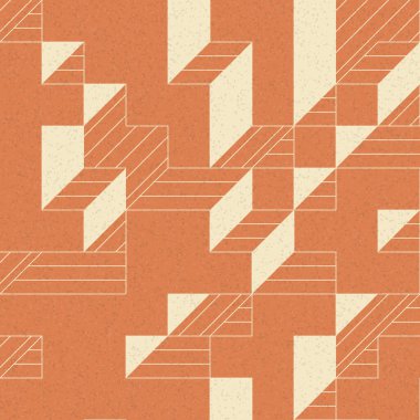 Edward Zajec 'in 1971' deki Il Cubo 'sunun uygulanması. Esasen 8 taştan oluşan bir Truchet fayans seti ve yerleştirme sanatı illüstrasyonu için kurallar