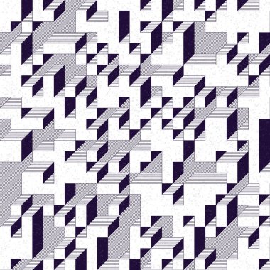 Edward Zajec 'in 1971' deki Il Cubo 'sunun uygulanması. Esasen 8 taştan oluşan bir Truchet fayans seti ve yerleştirme sanatı illüstrasyonu için kurallar