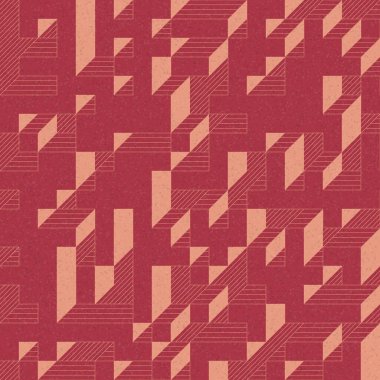 Edward Zajec 'in 1971' deki Il Cubo 'sunun uygulanması. Esasen 8 taştan oluşan bir Truchet fayans seti ve yerleştirme sanatı illüstrasyonu için kurallar