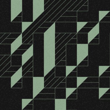 Edward Zajec 'in 1971' deki Il Cubo 'sunun uygulanması. Esasen 8 taştan oluşan bir Truchet fayans seti ve yerleştirme sanatı illüstrasyonu için kurallar