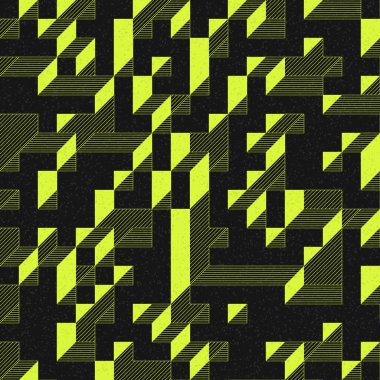 Edward Zajec 'in 1971' deki Il Cubo 'sunun uygulanması. Esasen 8 taştan oluşan bir Truchet fayans seti ve yerleştirme sanatı illüstrasyonu için kurallar